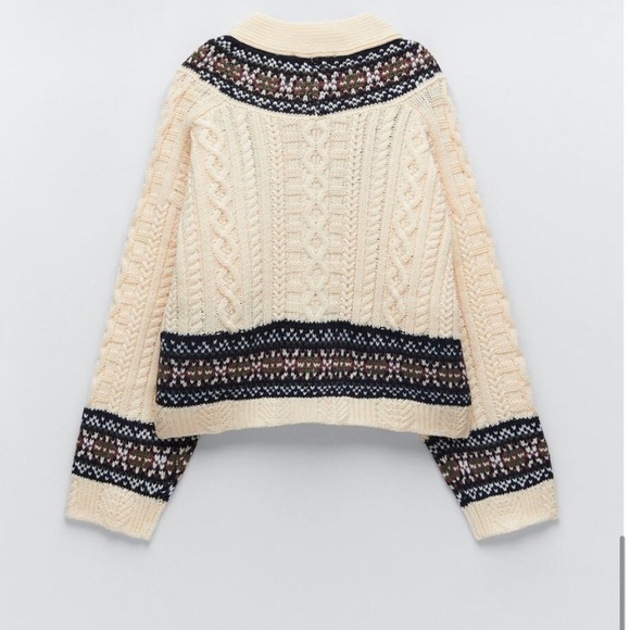 Zara Oversized Jacquard Cardigan - Picture 2 of 16